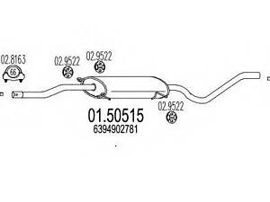 Средняя часть выхлопной системы (Резонатор) MTS 0150515 на MERCEDES-BENZ V-CLASS (W639)