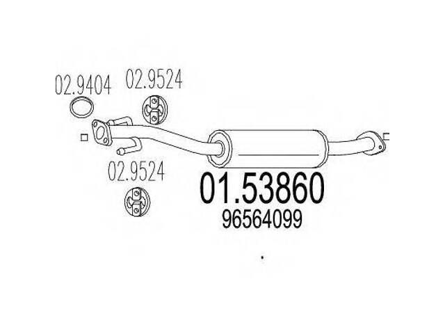 Середня частина вихлопної системи (Резонатор) MTS 0153860 на DAEWOO MATIZ (KLYA)