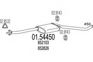 Средняя часть выхлопной системы (Резонатор) MTS 0154450 на OPEL OMEGA A (16_, 17_, 19_)