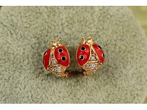 Сережки дитячі Xuping Jewelry Жук Сонечко 1,2 см золотисті love-shopping