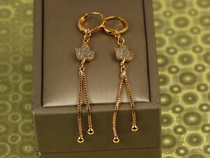 Сережки підвіски Xuping Jewelry листочок із променями 6,5 см золотисті love-shopping