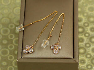 Сережки протяжки Xuping Jewelry Трефа 8,5 см золотисті love-shopping