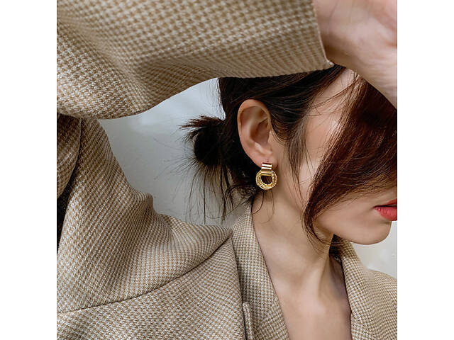 Сережки жіночі Кільця 12076 2 шт - Фото 2