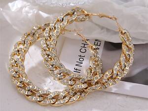 Сережки жіночі Кільце 8467 70 мм 2 шт золотисті