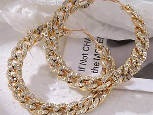 Сережки жіночі Кільце 8468 80 мм 2 шт золотисті