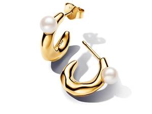 Серьги No Brand Волнистый круг с жемчужинами 263261C01