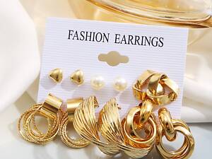 Сережки жіночі 14903 3 шт/уп золотисті