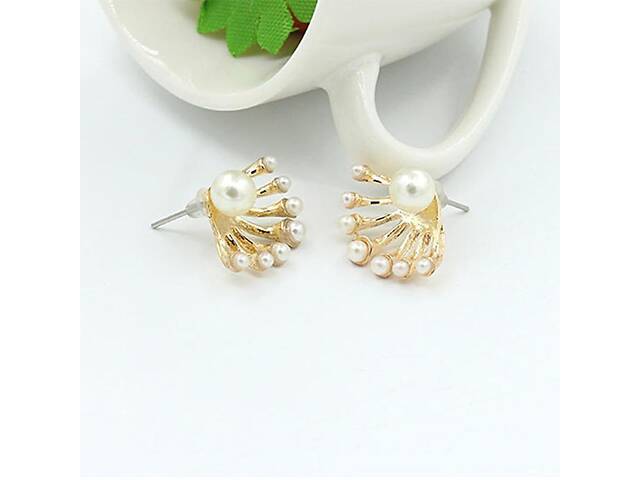 Серьги позолоченный с (Пусетты) 1 - Фото 2