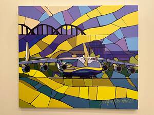 Серія картин 'Мрія АН-225 над містами України': Гостомель, Київ, Львів, Донецьк, Луганськ, Севастополь та Крим.