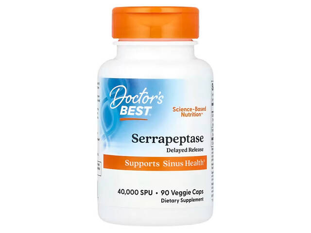 Серрапептаза, Serrapeptase, Doctor's Best, 40,000 СПУ, 90 капсул Серрапептаза, Serrapeptase, Doctor's Best, 40,000 СПУ, 90 капсул