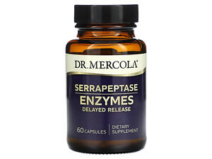 Серрапептаза, Serrapeptase Enzymes, Dr. Mercola, ферменты, 60 капсул