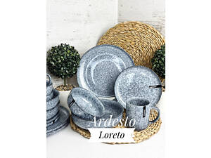 Сервіз столовий Ardesto Loreto AR0024LG/2 24 предмети сірий