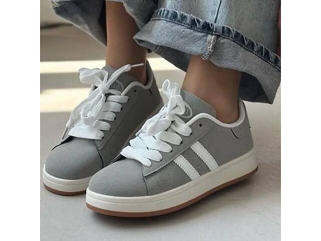 Сірі кросівки campus еко-замш, сірі кеди 36-39,41р код 9731 - Фото 1