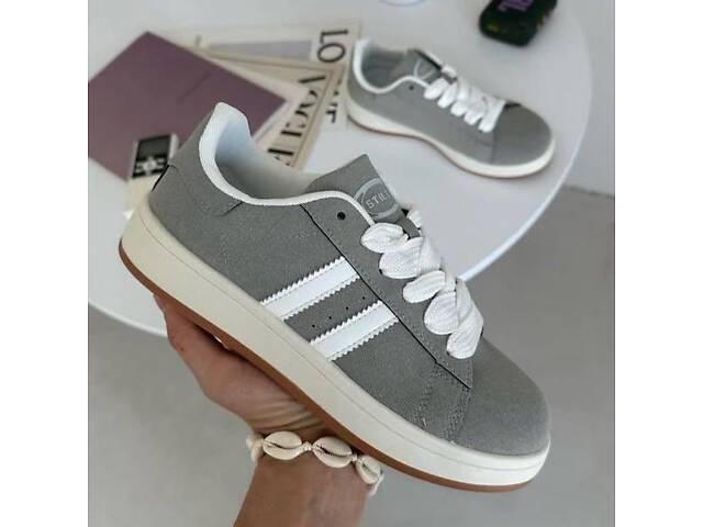 Сірі кросівки campus еко-замш, сірі кеди 36-39,41р код 9731 - Фото 8