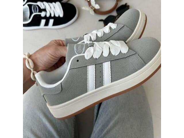 Сірі кросівки campus еко-замш, сірі кеди 36-39,41р код 9731 - Фото 2