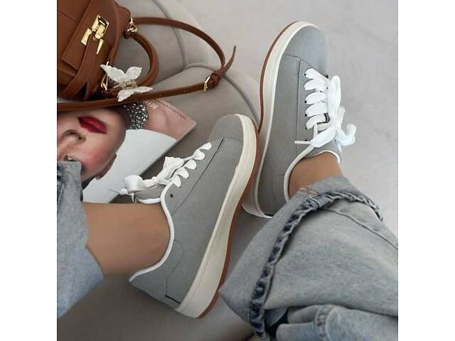 Сірі кросівки campus еко-замш, сірі кеди 36-39,41р код 9731 - Фото 4