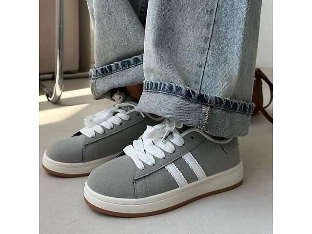 Сірі кросівки campus еко-замш, сірі кеди 36-39,41р код 9731 - Фото 5