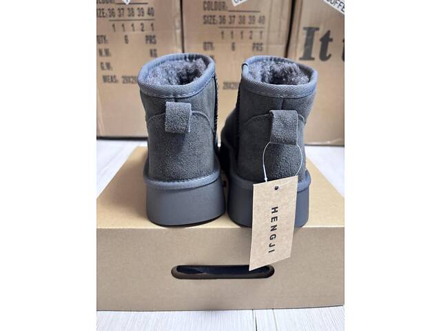 Сірі уггі платформа, натуральна замша 40,41р код 3128 - Фото 2