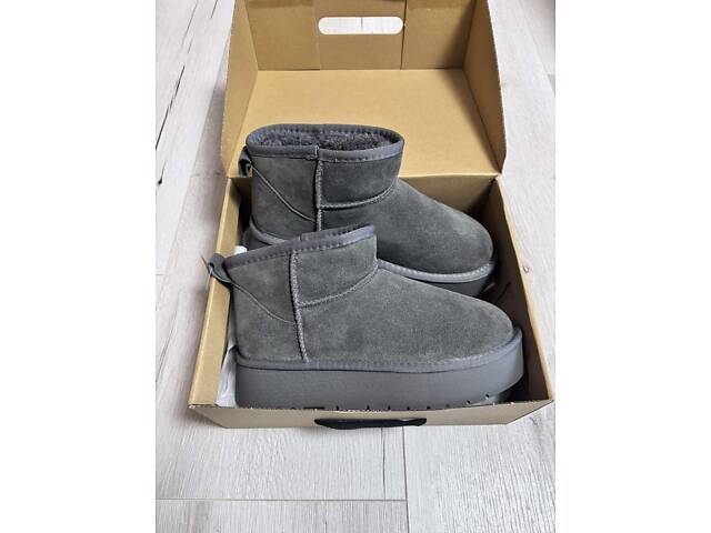 Сірі уггі платформа, натуральна замша 40,41р код 3128 - Фото 4