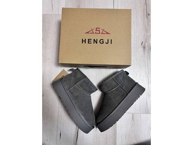 Сірі уггі платформа, натуральна замша 40,41р код 3128 - Фото 7