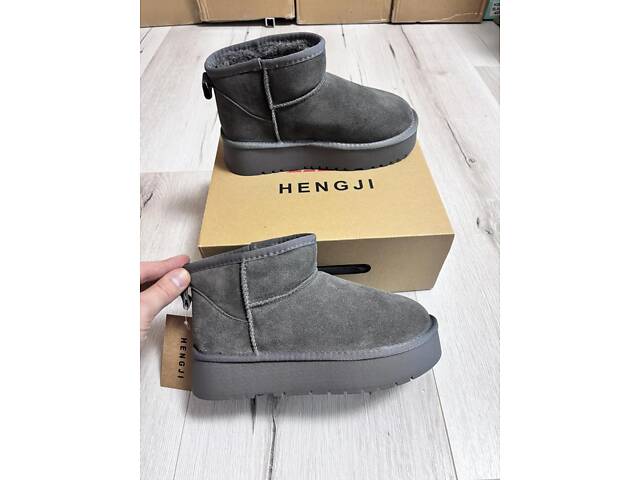 Сірі уггі платформа, натуральна замша 40,41р код 3128 - Фото 9