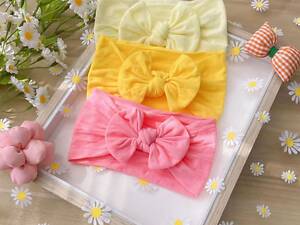 Сет дитячих пов'язок рожева,світло жовта,сонячно-жовта