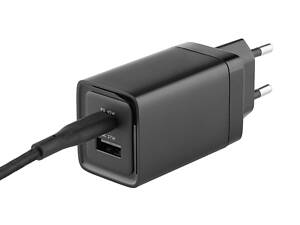 Сетевоe зарядное устройство Glasscove TC-092CA 3A 45W USB+Type-C с кабелем Black