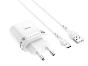 Сетевое зарядное устройство HOCO C12Q Smart QC3.0 charger set(Type-C) 18W White yL.