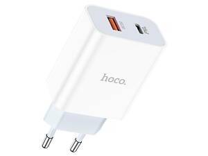 Сетевое зарядное устройство Hoco C97A PD 20W Type-C / USB QC3.0 3A - White