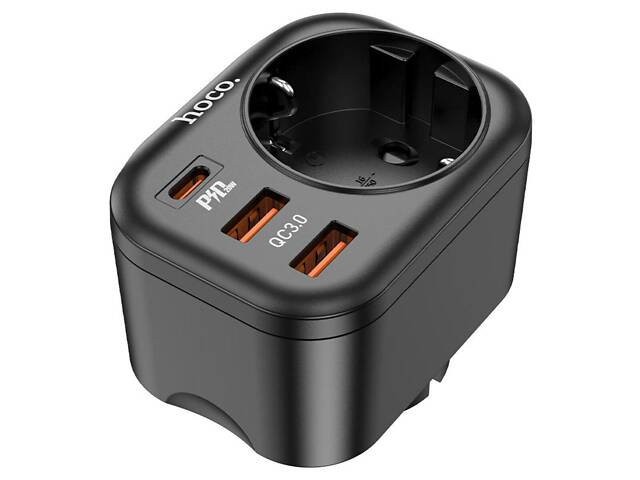 Сетевое зарядное устройство HOCO NS3 Multifunctional socket(including 1C2A PD20W fast charge) Black yL. - Фото 1