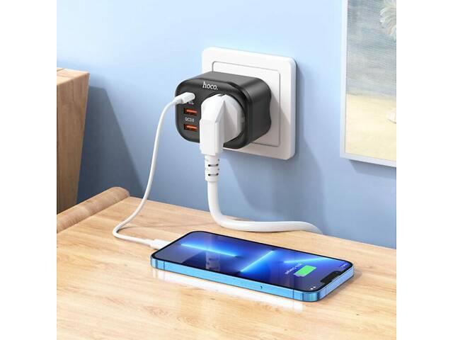 Сетевое зарядное устройство HOCO NS3 Multifunctional socket(including 1C2A PD20W fast charge) Black yL. - Фото 4