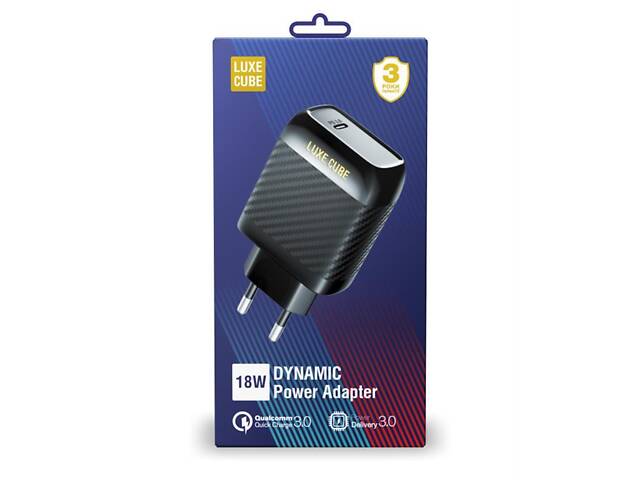 Мережевий зарядний пристрій Luxe Cube Dynamic 18W Black (4446689880896) - Фото 2