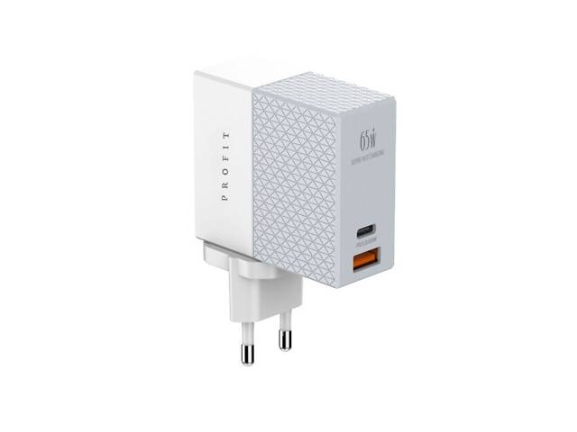 Сетевое зарядное устройство Profit A2620C 65W PD USB C + USB A + кабель Type C - Type C - Фото 1