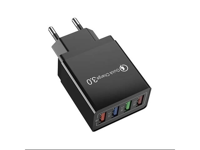 Мережевий зарядний пристрій із 4 USB-портами та підтримкою швидкого заряджання, 3.1 А - Фото 4