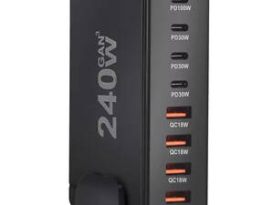 Зарядний пристрій YMS-858 240W для GAN3 (1Type-C100W+3Type-C30W/4USBQC3.018W) Чорний