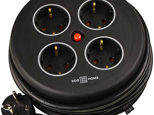 Сетевой фильтр-удлинитель 4 гнезда 5м с з/к с выключателем [ECO019001018] Grot АСКО