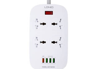 Сетевой фильтр-удлинитель Ldnio SC4407 на 4 розетки 4USB 2 м White