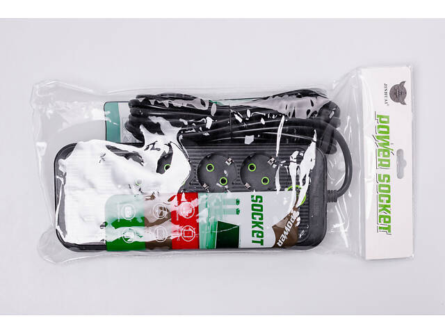 Мережевий фільтр 2.8 м подовжувач на 8 розеток з 3 USB 1 Type-C та кнопкою відключення F20U Чорний HP-5-28 - Фото 8