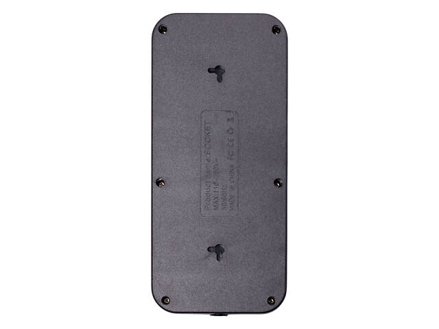 Мережевий фільтр 3 м подовжувач F06U на 6 розеток 4 USB 1 Type-C та кнопкою відключення Чорний HP-5-24 - Фото 7