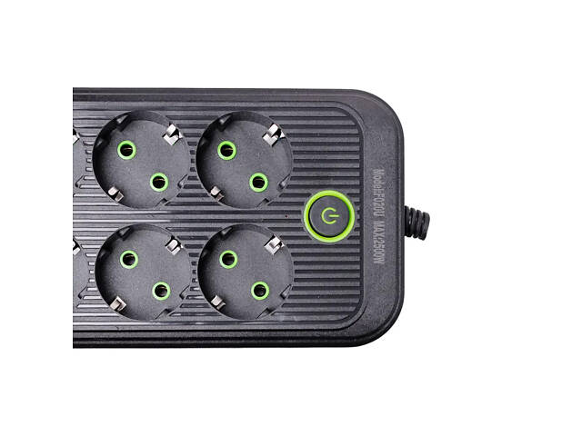 Мережевий фільтр 4.8 м подовжувач на 8 розеток з 3 USB 1 Type-C та кнопкою відключення F20U Білий HP-5-30 - Фото 4