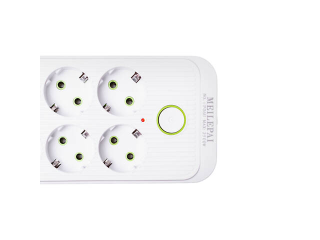 Мережевий фільтр 5 м подовжувач F06U на 6 розеток 4 USB 1 Type-C та кнопкою відключення Білий HP-5-25 - Фото 4