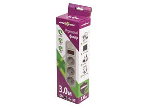 Сетевой фильтр Maxxter SPM3-G-10G 3 гнезда 3 метра
