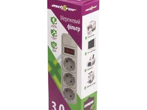 Сетевой фильтр Maxxter SPM3-G-10G 3 гнезда 3 метра