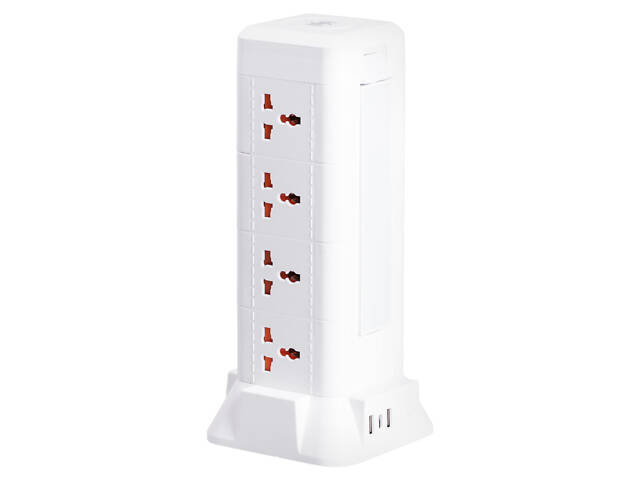 Мережевий фільтр подовжувач 2.8 м з лампою на 12 універсальних розеток з 2 USB, 1 Type-C, бездротова зарядка HP-5-9MF - Фото 7