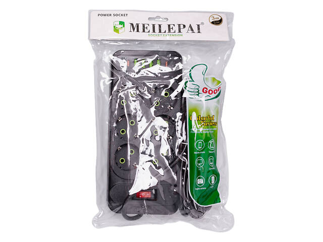 Мережевий фільтр подовжувач 3 м на 6 розеток 4 USB 2 Type-C та кнопкою вимкнення HP-5-15 - Фото 6