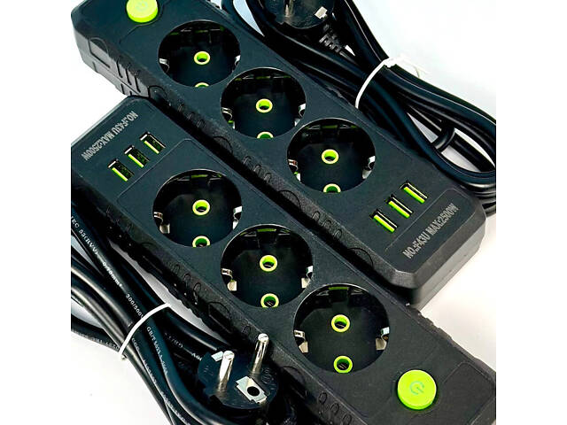 Мережевий фільтр-подовжувач 3 розетки 3USB 2500W 4 метри - Фото 3