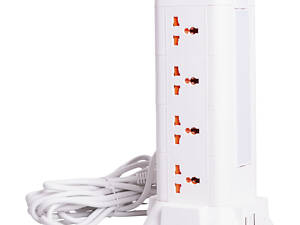 Мережевий фільтр подовжувач 4.8 м з лампою на 12 універсальних розеток з 2 USB 1 Type-C бездротова зарядка HP-5-11MF