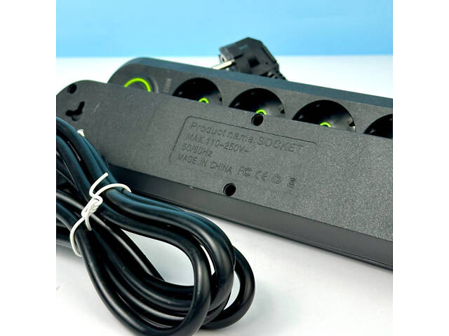 Мережевий фільтр-подовжувач 4 розетки 3USB 2500W 4 метри - Фото 3