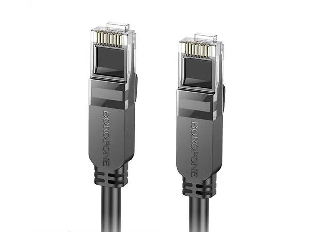 Сетевой кабель BOROFONE BUS01 Category 6 Gigabit network cable(L=1M) Black yL. - Фото 1