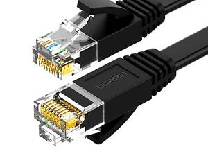 Сетевой кабель UGREEN Cat 6 U/UTP Lan Flat Cable 3m (Black) yL.